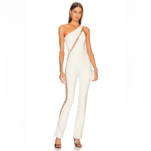 Michael Costello x Revolve Essex Jumpsuit in Ivory Size Medium